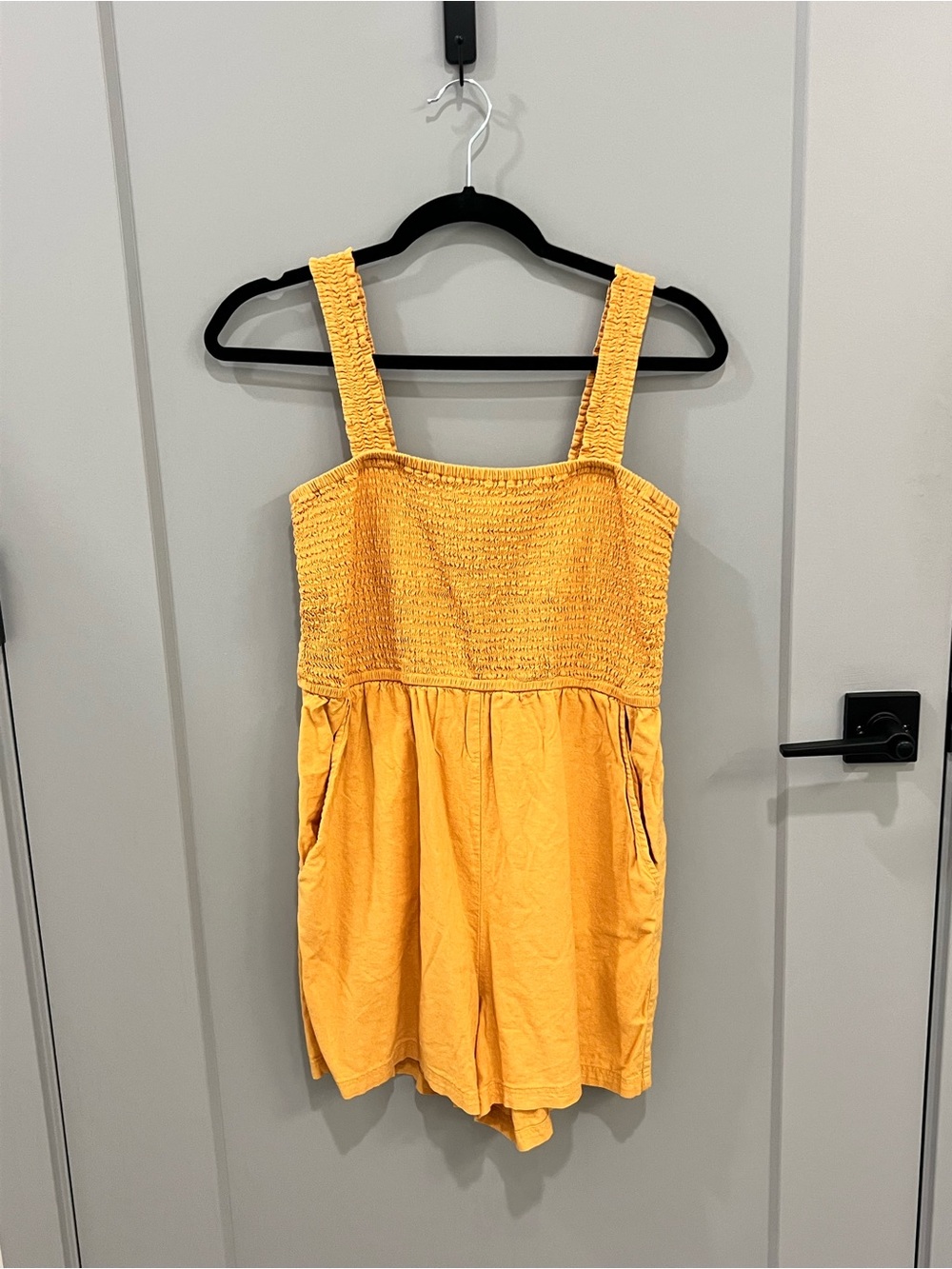 H&M Yellow Smocked Romper Dress